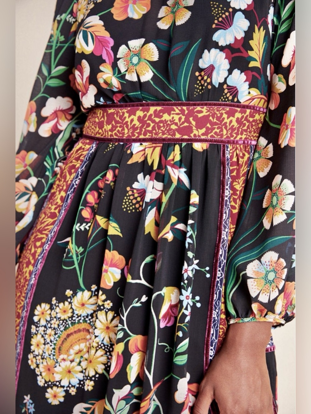 Anthropologie Adair Velvet Trimmed Midi Dress - Picture 10 of 11